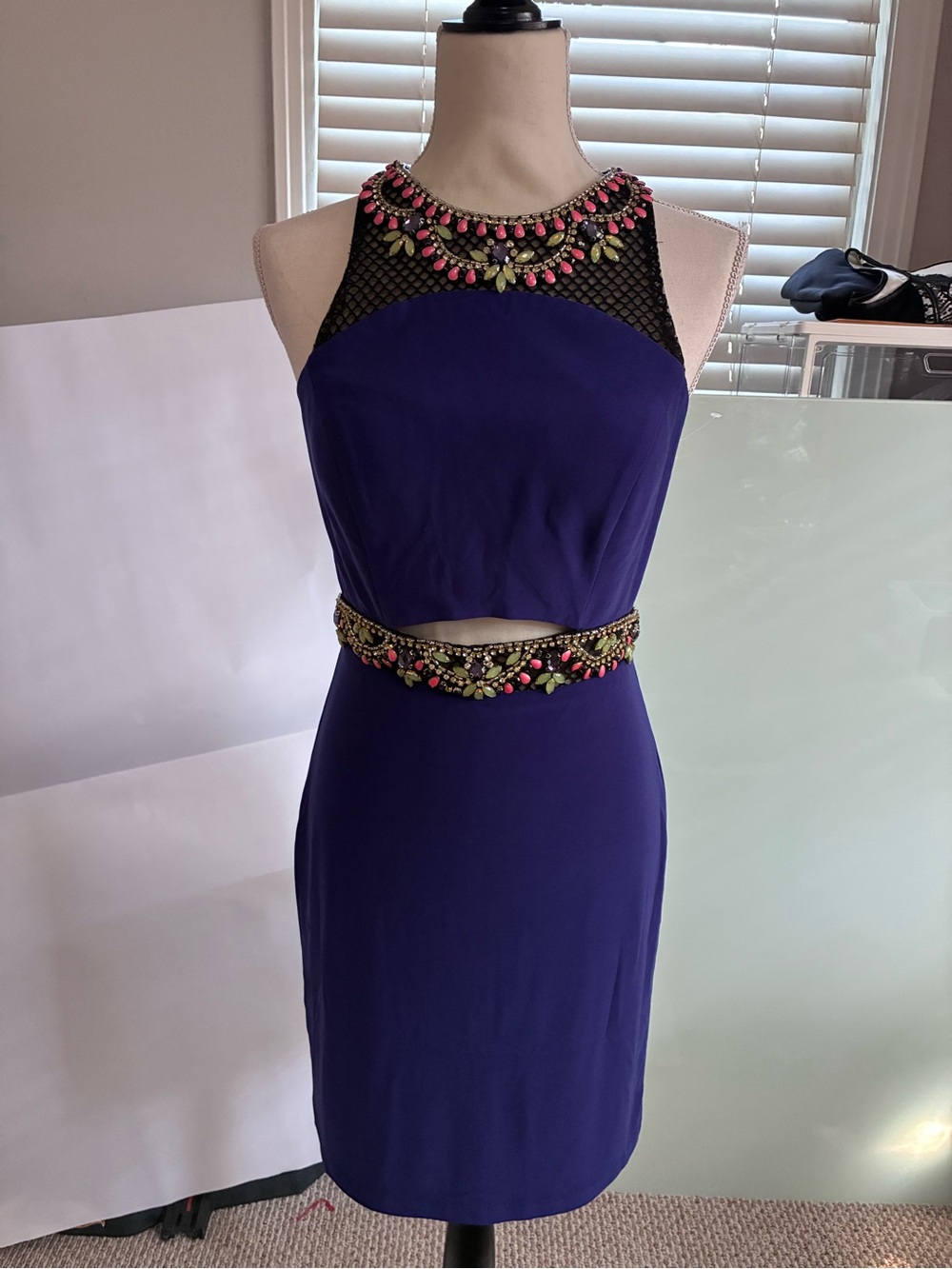 Mac Duggal Purple Embellished Two-Piece Mini Dress